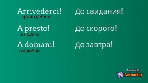 Необходимые и популярные фразы НА ИТАЛЬЯНСКОМ (приветствие, прощание, благодарность)