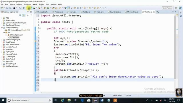 Core Java : TRY CATCH BLOCK Exception Handling Introduction Part-10 || Core Java Tutorial смотреть онлайн