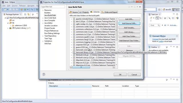 how to configure java build path in eclipse IDE ? [onlineseleniumtraining.com]