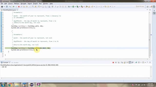 How to use of methods of MonthDay Class? | Java 8 Date and Time
