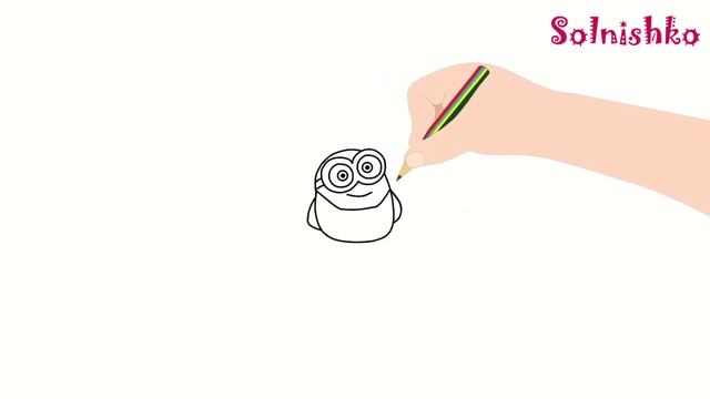 Как нарисовать Миньона из мультфильма Гадкий Я.  How to draw minion step by step.