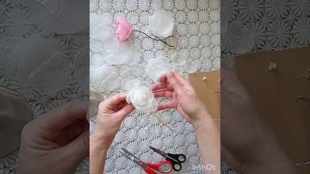 Украшение пасхальной корзины самодельными цветами из тюля/пасхальный декор/поделки/переделки/ смотреть онлайн