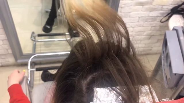 Окрашивание волос в технике airtouh + начёс + штопка !!!Создание максимально натурального перехода