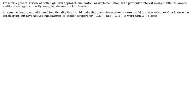 Decorator to instantiate class on another process смотреть онлайн
