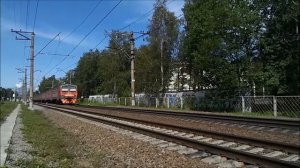 РЖД: Проезд Электричек ЭД4М 0365 и 0418 у станции "Озерки". #11.