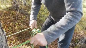 Как привязать верёвку к опоре (Узел "Восьмёрка" одним концом)
