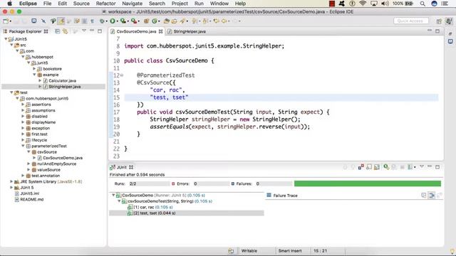 Demo - @CsvSource annotation in Parameterized Tests