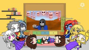 Реакция Андертейл на Dust Adventure 1.1:Glitchtale