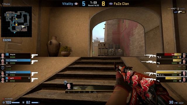 CS:GO POV Demo FaZe ropz (24/16) vs Vitality (de_mirage) @ PGL Major Antwerp 2022 Europe RMR A