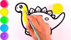 Учимся рисовать Динозавра, рисунки для детей