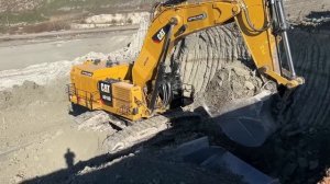 Caterpillar 6015B Excavator Loading Caterpillar Dumpers - Sotiriadis Mining Works