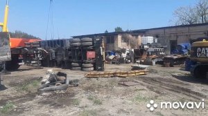 Автокран на базе Маз. Разгрузка прицепа
