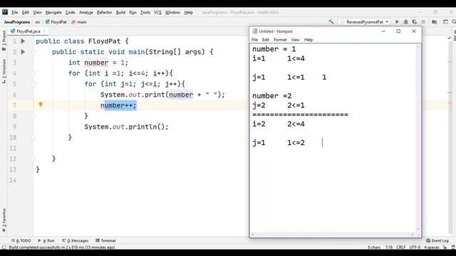 Pattern 10 - Java program to print Floyd's Triangle Pattern || Java Pattern Programs
