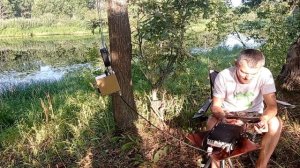 Радиосвязь на КВ с лесного озера. Антенна G5RV + трансформатор 1:4 + тюнер по схеме Г-контур EW8OO