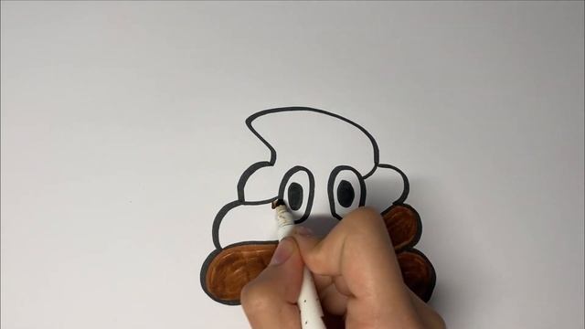 How To Draw the Poop Emoji for kids - Как нарисовать ЭМОДЖИ КАКАШКИ для детей