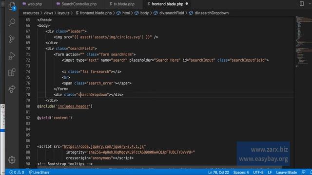 Laravel Movie App - Search Using Ajax And MovieDB Rest Api #8  (2020)