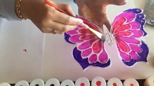 "В царстве фантазий"-мастер-класс по изготовлению бабочки в витражной технике, трафарет смотреть онлайн