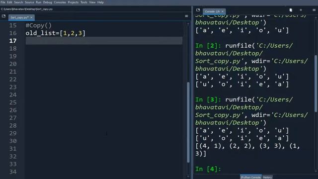 146. List Sort and Copy Method in Python with Example Code || Python List Methods-5