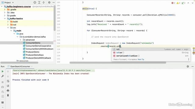 9.7_OpenSearch consumer implementation_ Part 2 - OpenSearch Consumer and Advanced Consumer Configura смотреть онлайн