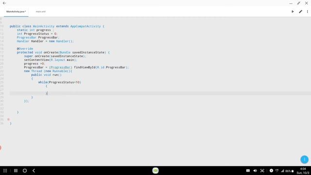 The default mode of the ProgressBar view in aide-ide for android tutorial смотреть онлайн