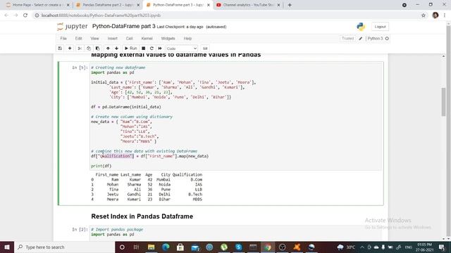 Pandas-Dataframe-Part 3-Reindexing ,changing column name & Row Name смотреть онлайн