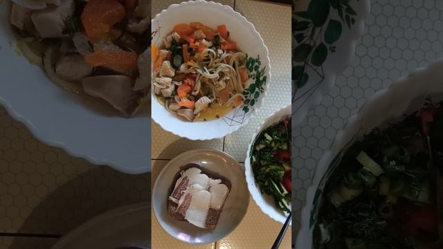 Пример обеда. 418 ккал, 30г белка. Как применять костный бульон. смотреть онлайн