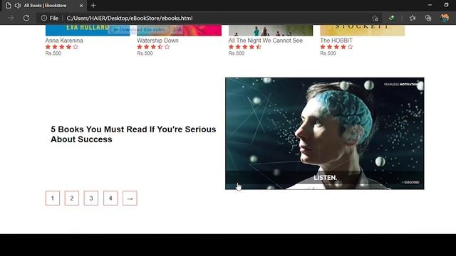 Online Book Store Project Using html, css and Javascript with Source code