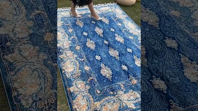 5x8ft(152x244cm) Persian rug pattern Traditional silk rugs living room Hand-knotted blue beige rug смотреть онлайн