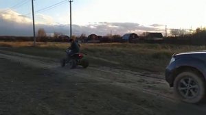 Квадроцикл Kazuma Falcon 250 тащит Паф