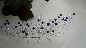 Свадебная веточка из проволоки и бусин своими руками
