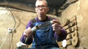 Всё на эбокситке, клинок с крючком, всадной монтаж, набор, ручка рог. Процесс работы. Готовая ручка