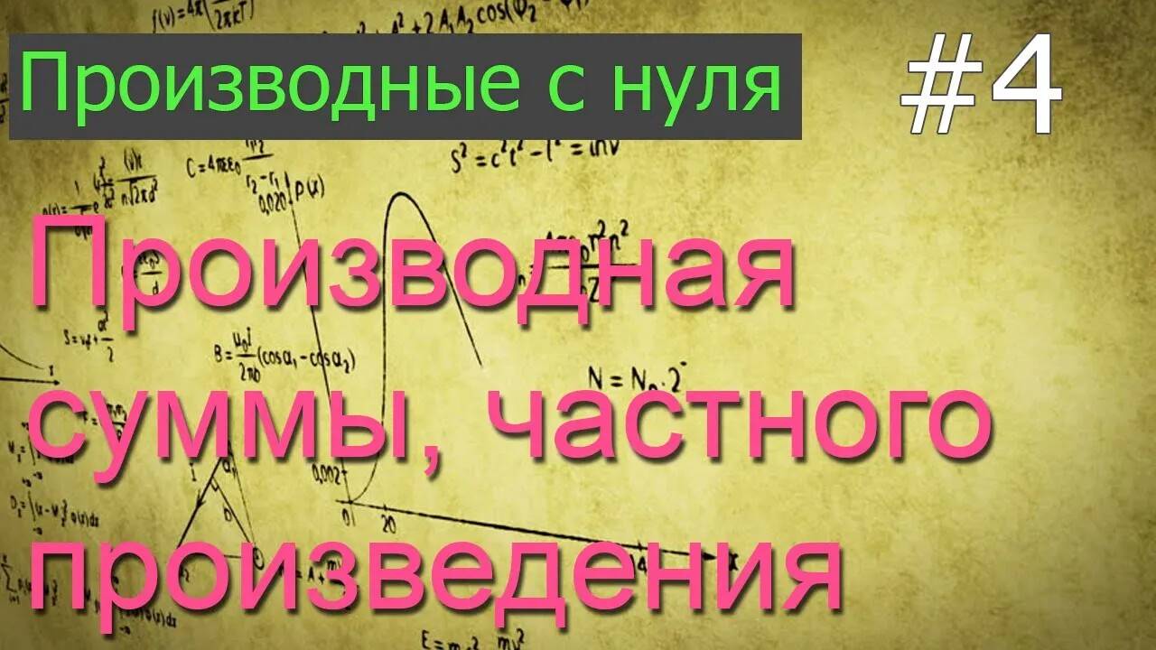 ЕГЭ. Производные с нуля: сумма, произведение, частное