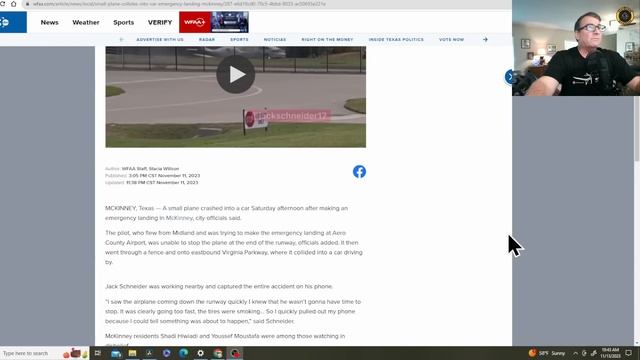 McKinney, Texas Runway Overrun Lancair IV-P 11 Nov 2023 смотреть онлайн