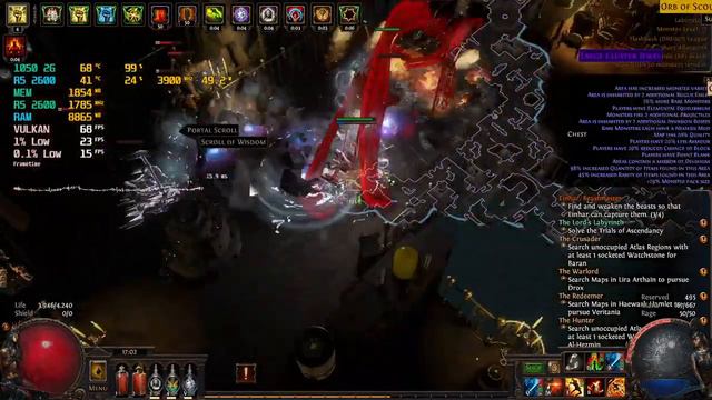 R5 2600@3.9Ghz | GTX 1050 2G |16GB RAM Path of Exile Ritual Performance at high density endgame map смотреть онлайн