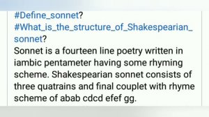 Define sonnet/ what is the Shakespearean sonnet