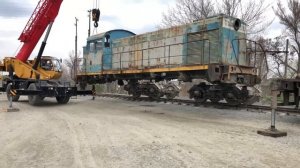 Как загрузить тепловоз ТГМ4А на трал ? Трансгруппсервис