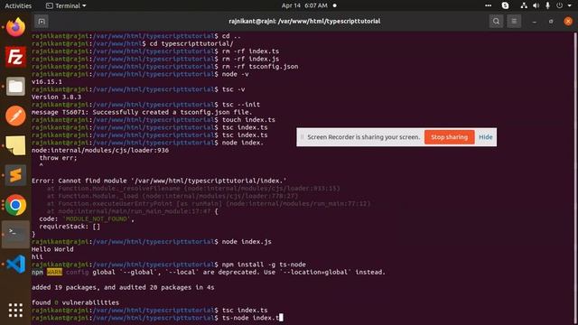 Typescript Tutorial #5 How to run TypeScript files from command line