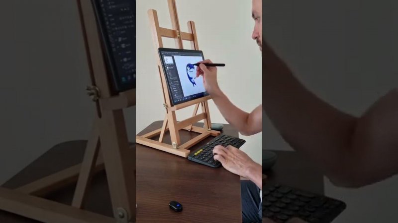 Создание иллюстрации в Adobe Photoshop на Microsoft Surface Pro 8