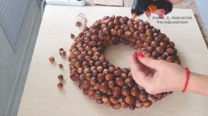 Венок из желудей своими руками. Осенний венок. Венок на дверь.
