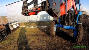 Обзор фронтального погрузчика на МТЗ. Рамка быстросъёма рабочих органов.