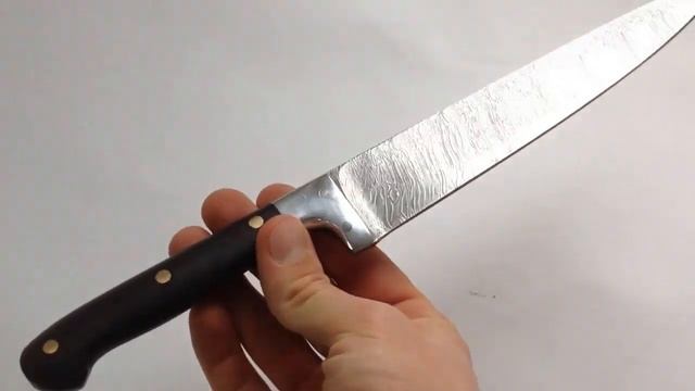 Нож Кухонный  Дамасская сталь  Цельнометаллическая конструкция