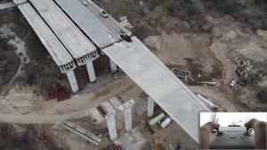 Дорожная развязка на Хортице. Строительство второго уровня. Новые мосты Запорожье. Аэросъемка