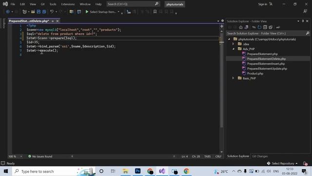 ADVANCED PHP TUTORIAL PART 5 |PREPARED STATEMENTS - DELETE|#phptutorial #phptutorialforbeginners