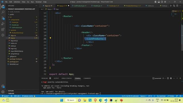 Full Stack Web App | React | Spring Boot |Configure Routing in Your React App |P.M. Web App |L13