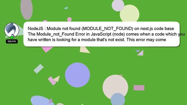 NodeJS : Module not found (MODULE_NOT_FOUND) on nest.js code base