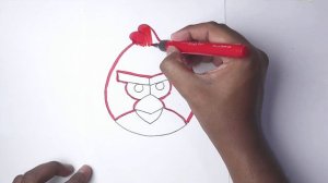 How to draw Red Angry Bird | Drawing of Red Angry Bird | Angry Bird |