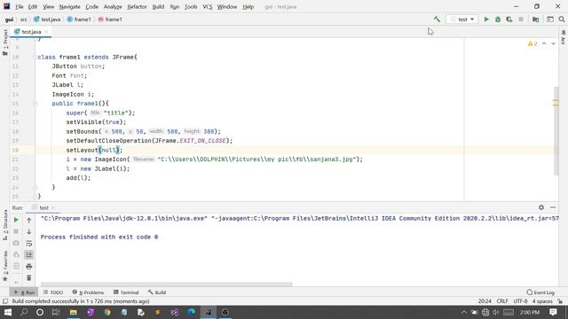 Java GUI code highlight