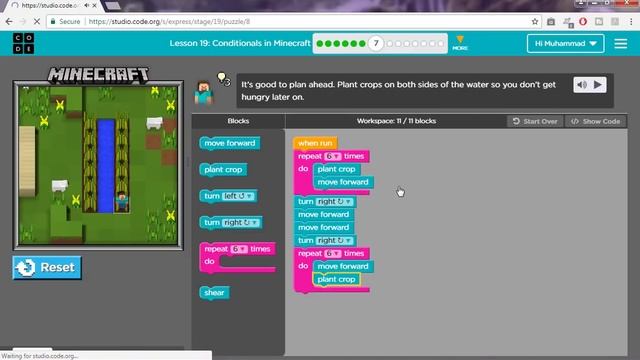 Code.org | Express Course | Lesson 19 'Conditionals in Minecraft' смотреть онлайн