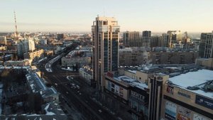 Воронеж с квадрокоптера. Зимний город. Улица Кольцовская. 4K UHD video