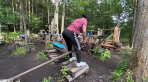 Обзор самодельной лесной качалки в Москве, которая круче фитнес центров!